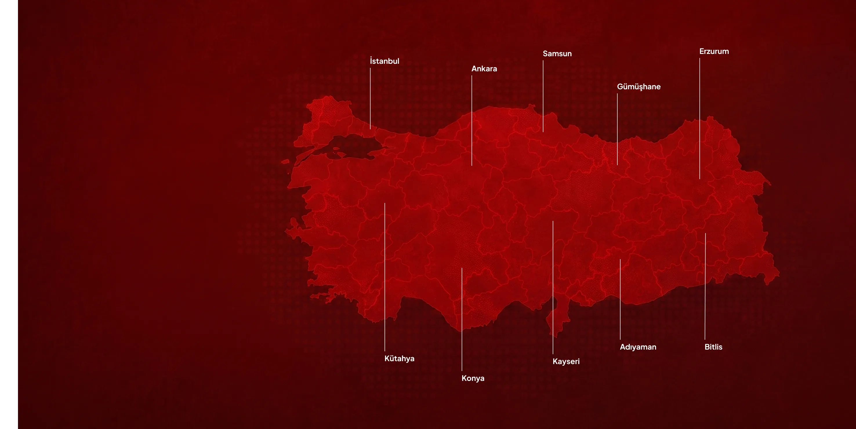Türkiye haritası — Tek Boya bayilerinin ülke geneline yayılımı